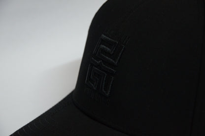 Genderless 6 Panel 3D Front Embroidery Laser perforated back Trucker Hat - Black